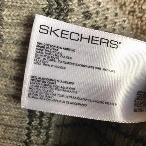 Skechers turtle neck Black Gray Knit Pullover Stretch Casual Cozy sweater Lady S - Picture 5 of 5